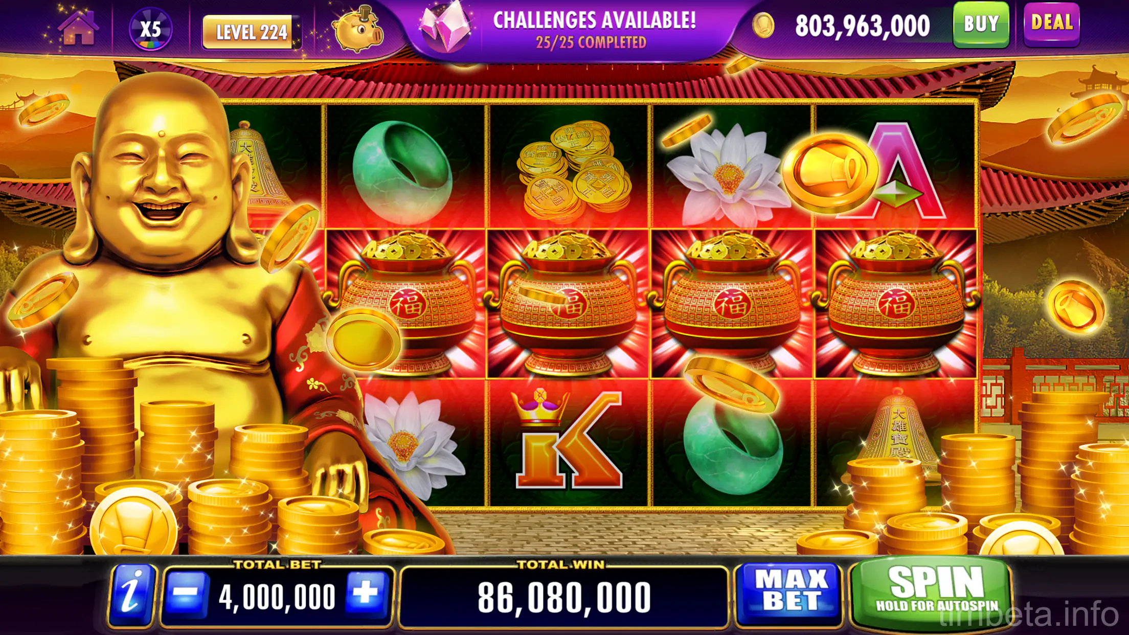 Captura de tela do aplicativo Timbet mostrando seleção de jogos